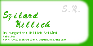 szilard millich business card